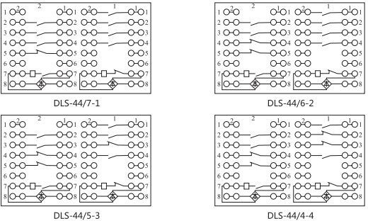 DLS-41/8-4雙位置繼電器內(nèi)部連接線圖片3 DLS-41/8-4雙位置繼電器內(nèi)部連接線圖片3