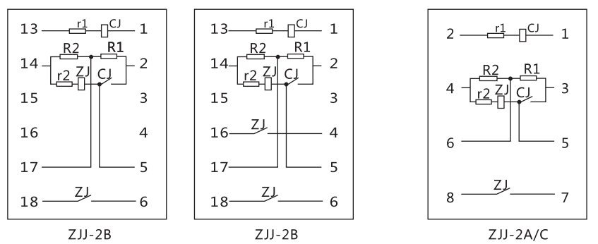 ZJJ-2B內(nèi)部接線及外引接線圖 ZJJ-2B內(nèi)部接線及外引接線圖
