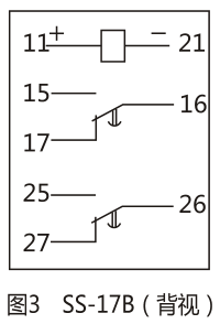 SS-17B型時(shí)間繼電器背后接線圖及外引接線圖片 SS-17B型時(shí)間繼電器背后接線圖及外引接線圖片
