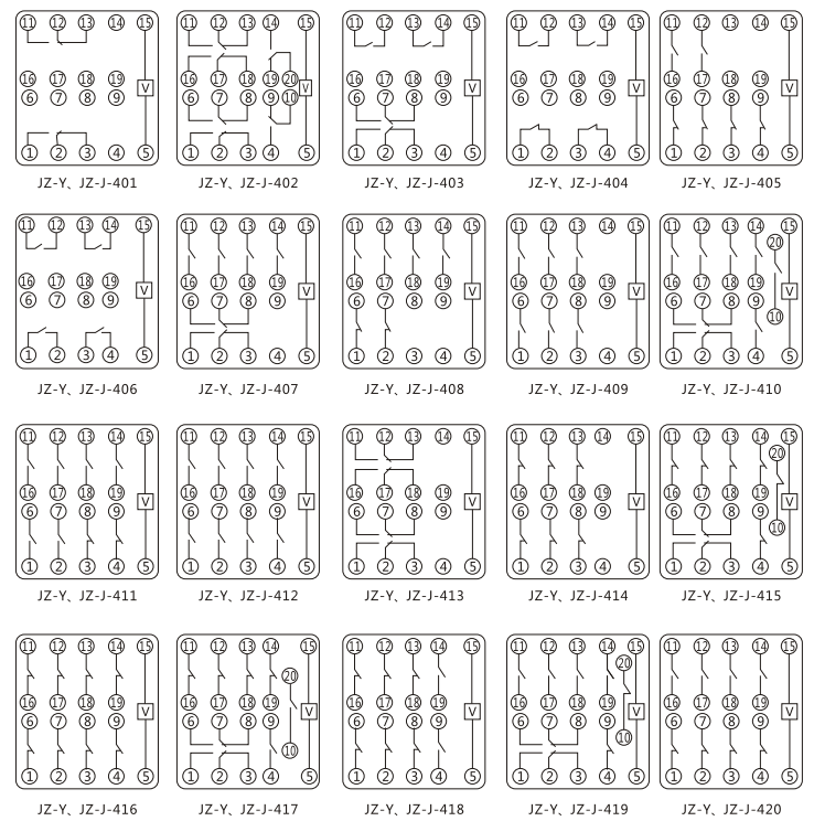 JZY(J)-35靜態(tài)中間繼電器內(nèi)部接線圖及外引接線圖 JZY(J)-35靜態(tài)中間繼電器內(nèi)部接線圖及外引接線圖