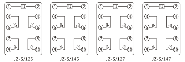 JZ-S/145靜態(tài)可調延時中間繼電器內部接線圖及外引接線圖 JZ-S/145靜態(tài)可調延時中間繼電器內部接線圖及外引接線圖