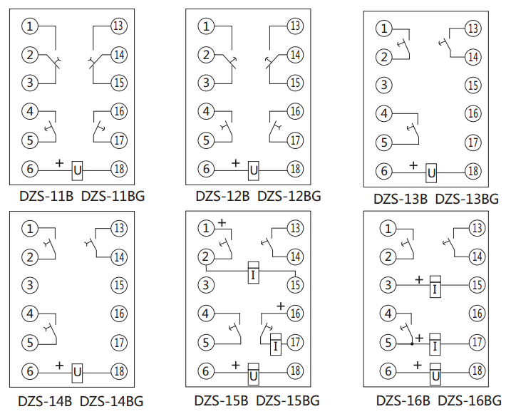 DZS-16BG延時(shí)中間繼電器內(nèi)部接線圖及外引接線圖 DZS-16BG延時(shí)中間繼電器內(nèi)部接線圖及外引接線圖